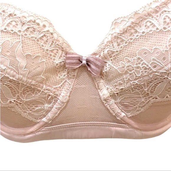 Adore Me bra light dusty rose lace & satin unlined underwire 38DDD - Picture 3 of 10